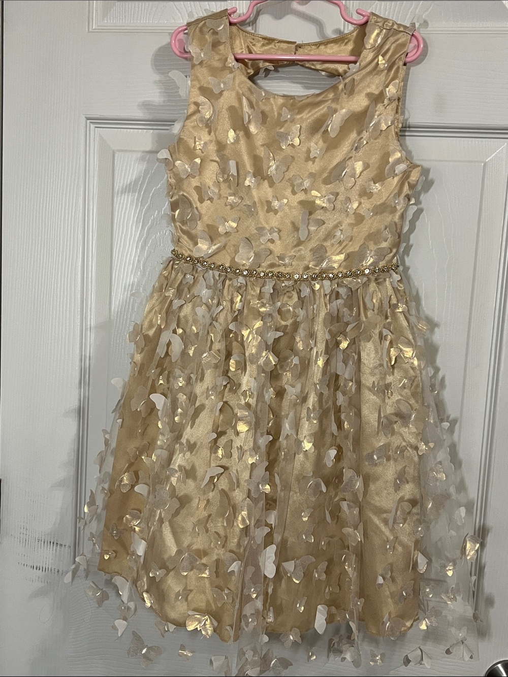 Speechless Gold Butterfly Dress with Jeweled Waist
